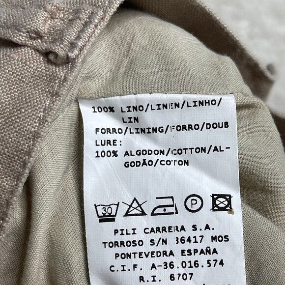 Pili Carrera Kid's Brown Tan 100% Linen Chino Shorts Size 3 - Picture 5 of 7